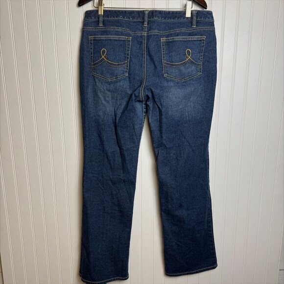 Anne Taylor Loft slim boot dark wash jeans size 14 D25 - Picture 4 of 5